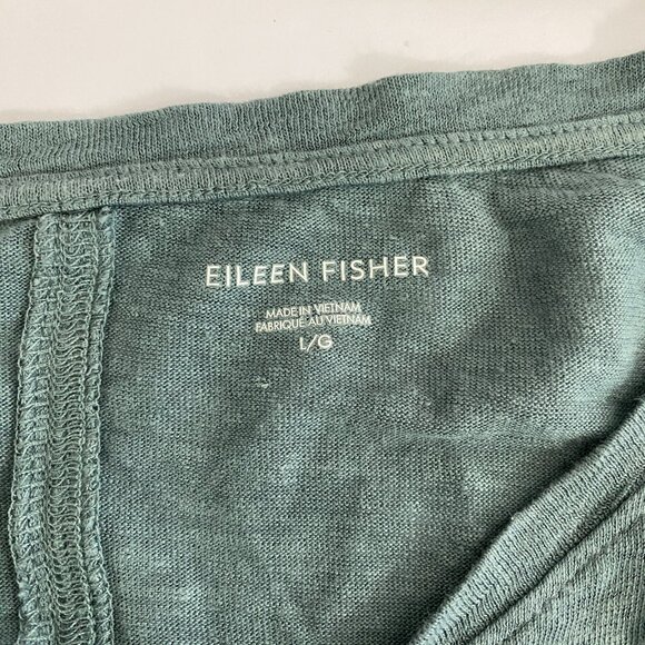 Eileen Fisher Organic Linen Tank Top Blue Womens Large Boxy - Picture 5 of 6